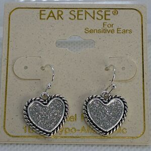 3For$20 Ear Sense Hypo Allegenic Silver Heart Earring Hooks